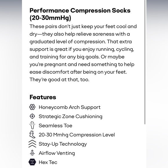 Women's Performance Compression Socks (20-30mmHg) - size M - Picture 4 of 7